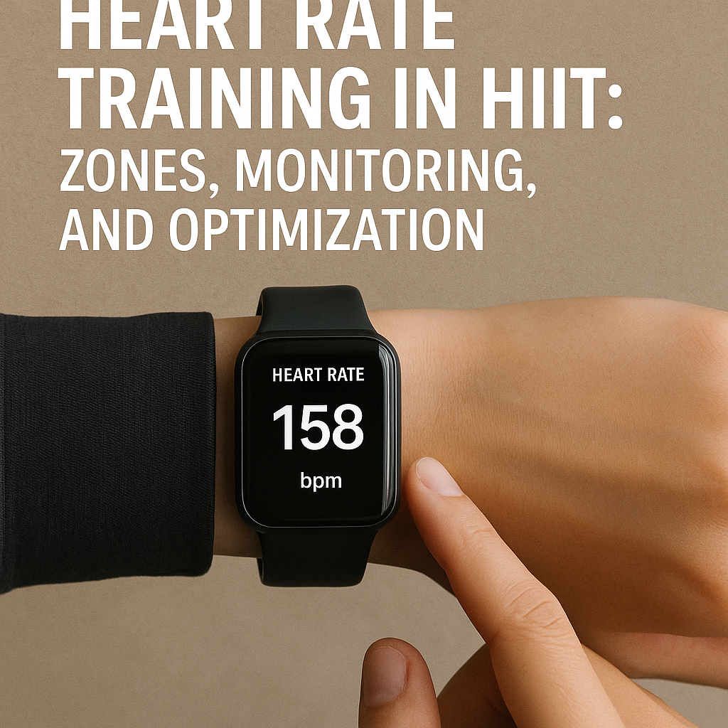 Heart rate training zones chart showing different intensity levels for HIIT workouts