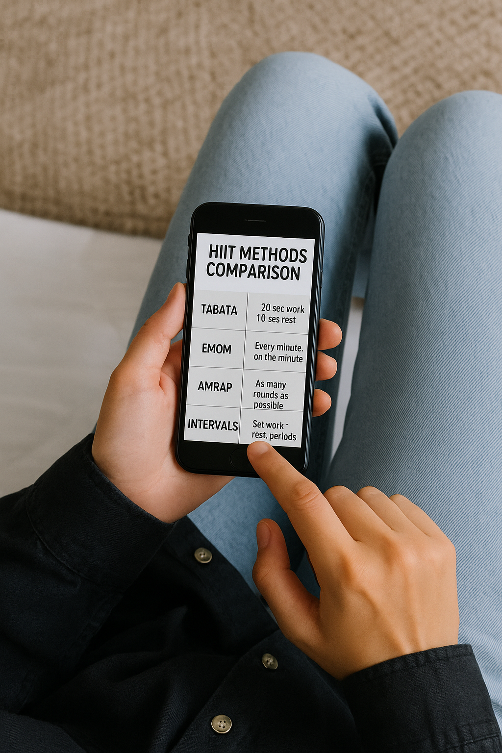 Comparison of different interval training methods with timer displays