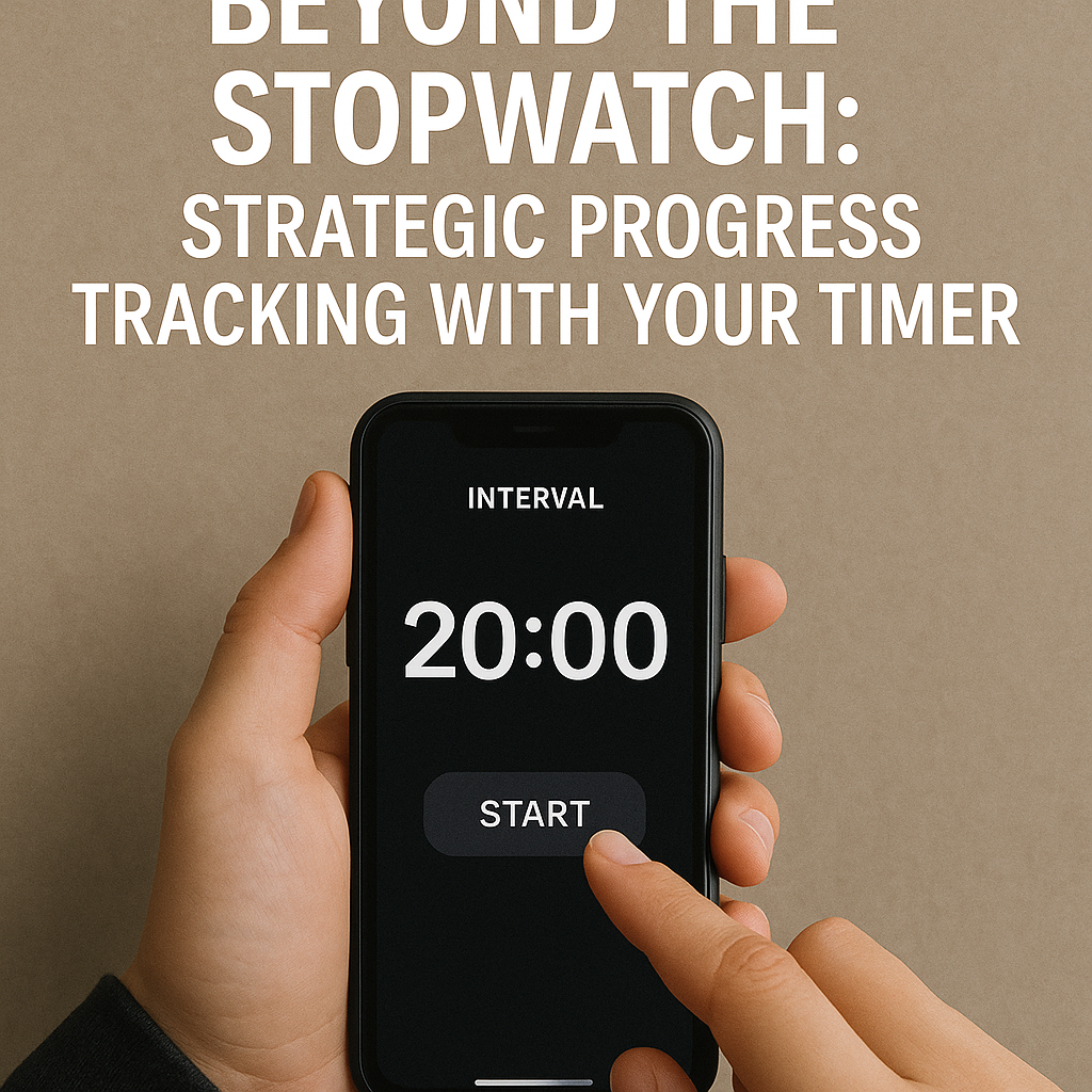 Person tracking HIIT workout progress on a smartphone timer app