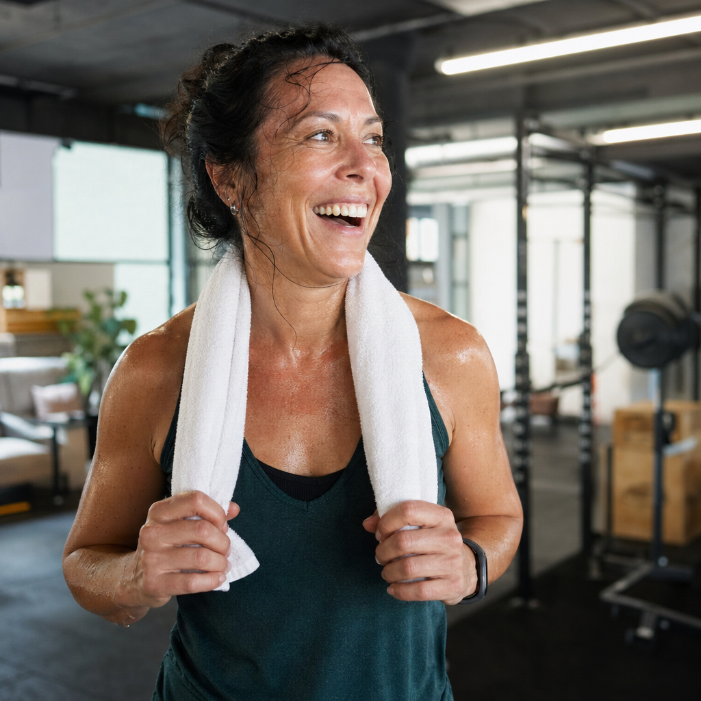 Person looking proud and energized after completing a HIIT workout